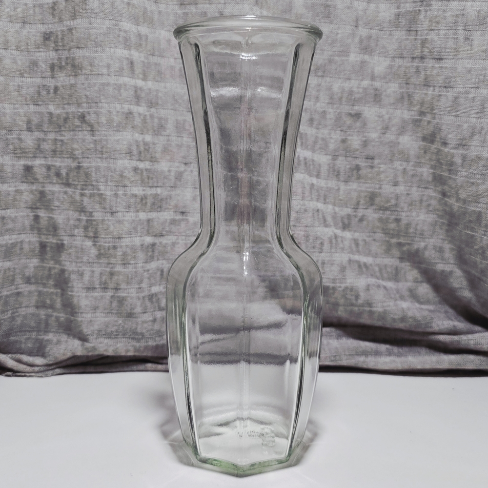 9" Clear Glass Octagonal Paneled Bud Vase - Style C-225